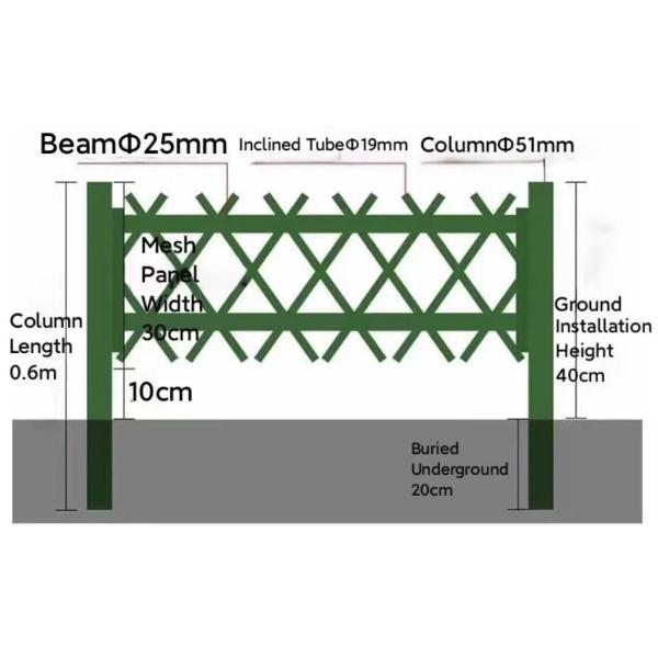 Stainless Steel Guardrail Curved Lawn Guardrail PVC Plastic Imitation Bamboo