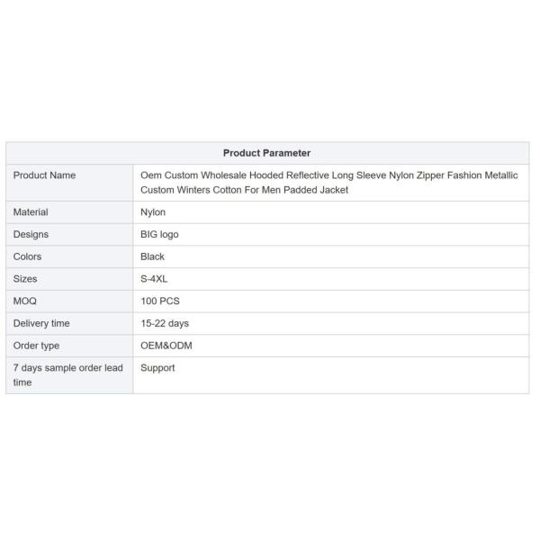 OEM Custom Wholesale Reflective Nylon Men&prime;s Metallic Custom Winters Bubble Coat Logo for Shiny Men Padded Down Puffer Jacket