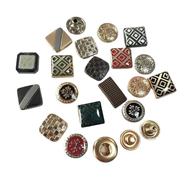 wholesale high quality custom engraved logo alloy cap gun metal snap button custom design