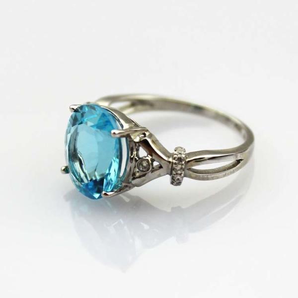 925 Silver Ring 9mmx11mm Oval Purple Cubic Zircon Gemstone Ring (R244)