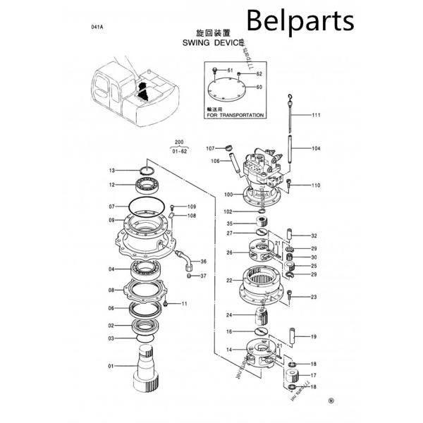Belaparts excavator parts Ex120-5 Ex130h-5 swing motor 4330219 for Hitachi
