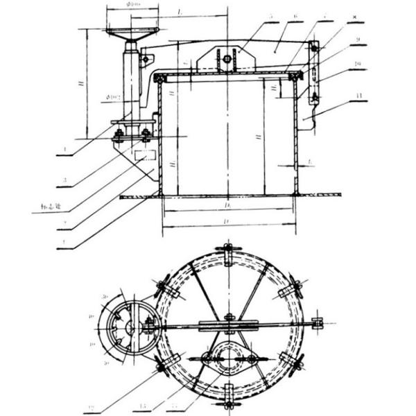 CB/T 282 Type A Round Type Rotary Oil Tank Hatch Cover Marine Outfitting