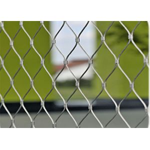 Customized 7x7 Balustrade Cable Mesh , Stainless Steel Ferrule Rope Mesh