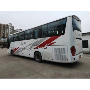 Used Coach Bus 12 Meters 2 Windshields Middle Door 50 Seats Air Conditioner Rear