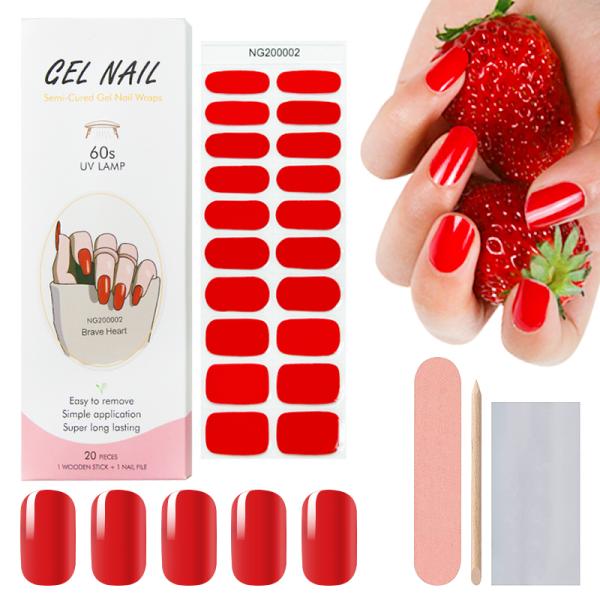 UV Lamp Semi Cure Gel Nail Stickers Non-toxic Long Lasting Ladies Item Beauty sticker gel nail wraps