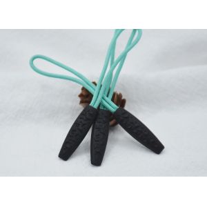 Novelty SGS 3D Embossed Plastic Zipper Puller With Polyester String