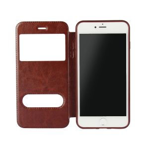 iPhone 8 Plus Case, Window View Stand Feature PU Leather Phone Case for Apple