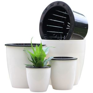 China OD12 13cm Height Round Wick Rope Self Watering Houseplant Pots on sale