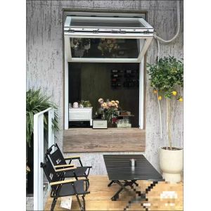 City Garden Folding Window Portal Enabling Vertical Farming Access from