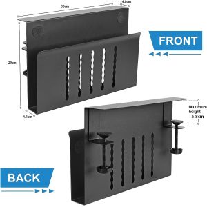 Adjustable Side Desk Laptop Holder with File Clamp-On Organizer and Magnetic Pen