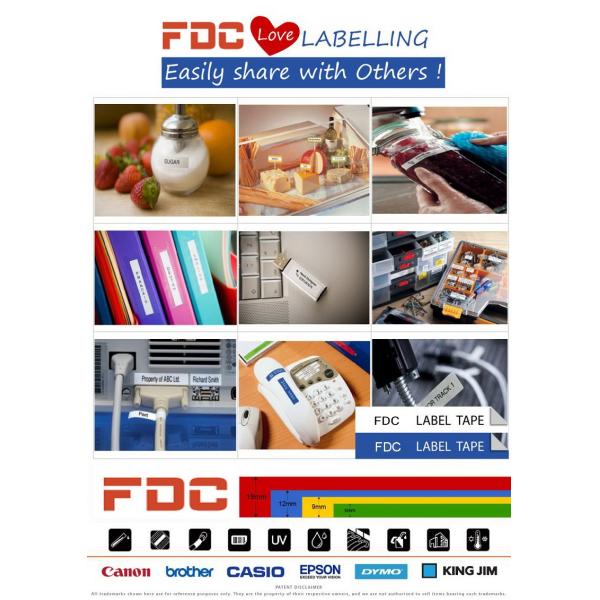 P - Touch Brother Label Tape Cassette , TZ-511 Label Printer Cartridges 12mm / 18mm