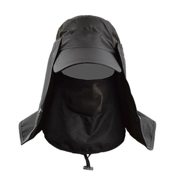 Men Women SPF 50+ UV Protection Safari Sun Hat with Adjustable Straps 100%ployester black