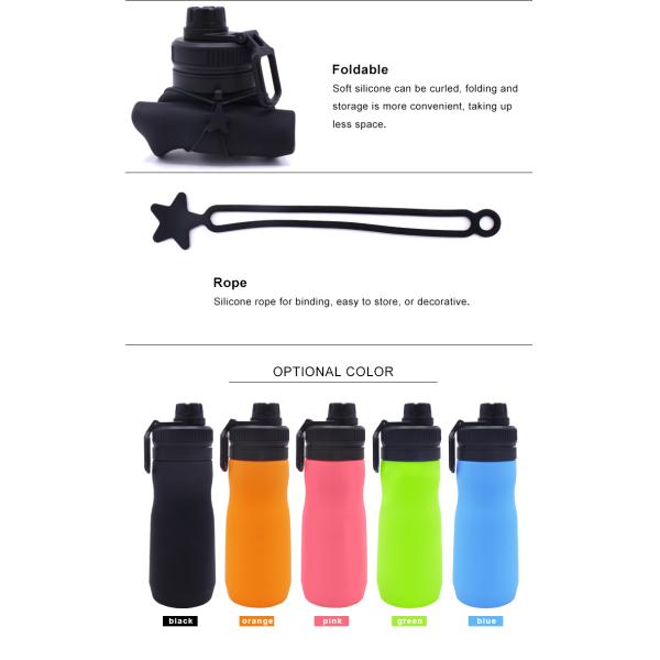 simple modern usa drinkware Collapsible Silicone Water Bottle manufacturers with marking