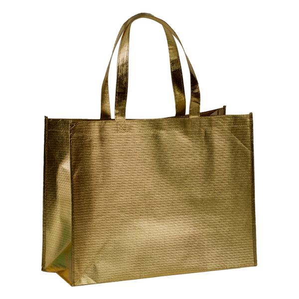 Wholesale cheap custom logo printed folding laser pla eco pp metallic non woven tote shopping bags
