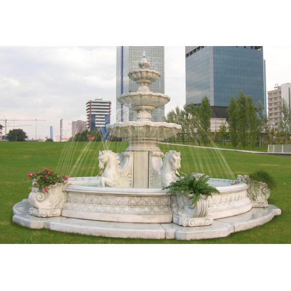 Buy Water Pool Fountain With Lion Statue Odm Stone Carving Sculpture at wholesale prices