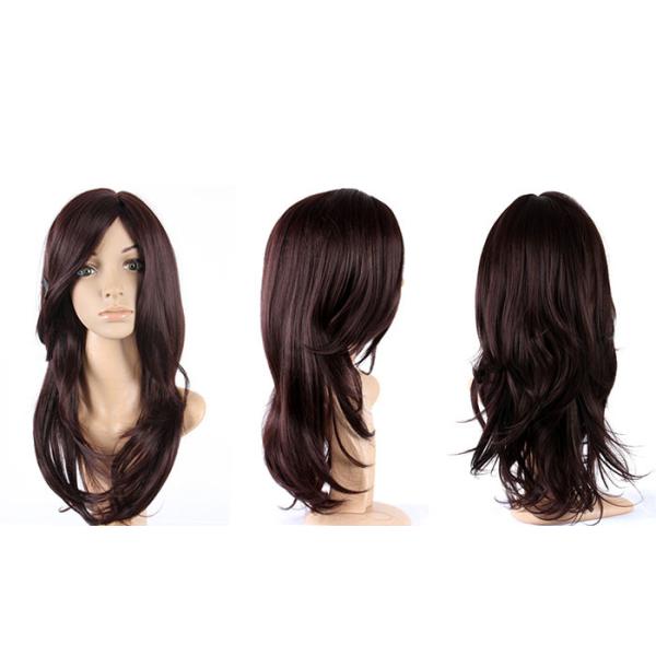 Fashionable Deep Red Cartoon Cosplay Synthetic Wig For Masquerade , Show