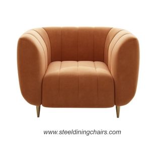 Luxury Restaurant Velvet Upholstered Leisure Lounge 75CM 100cm Two Seater Sofa