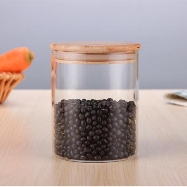Buy storage glass jar,heat-resistant glass jar, borosilicate glass jar with bamboo lid at wholesale prices