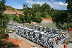 76m Span Bailey Bridge For High Load Capacity And Pained Or Galvanized Surface