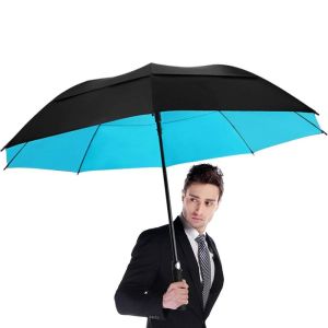 China Oversized Double Canopy Vented Golf Umbrella Auto Open Waterproof Sunproof on sale