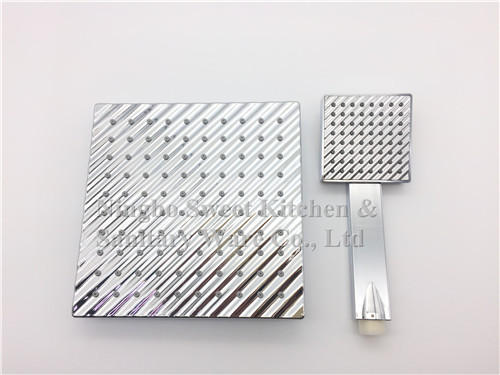 Double face ABS completely Chrome plating single function shower head hand shower set square overhead shower rain shower