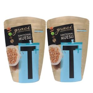 Food Grade Kraft Paper Stand Up Plastic Pouch With Zipper For Fruit Candy Tea