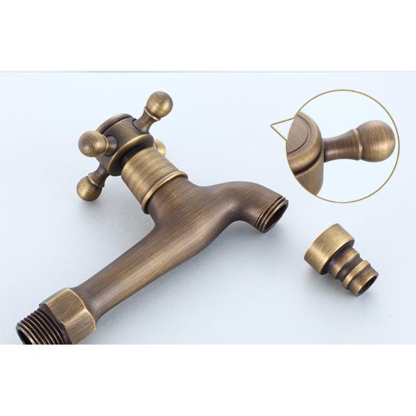 Antique Brass Bibcock 4 6 Point CE Outdoor Water Tap And Sprayer