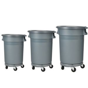 80L 100L 120L Plastic Trash Can On Wheels Thickened Round Trash Can