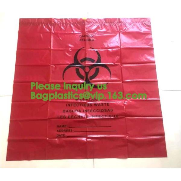 Biodegradable Dtrawstring Biohazard Bags Medical drawtape, Biological Hazard Bag