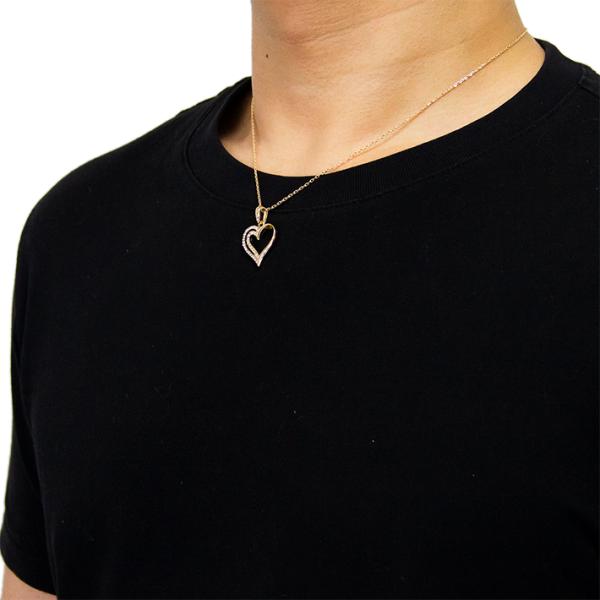 14K Gold Plated Bling Diamond Small Heart Shape Love Forever Necklace For Mom