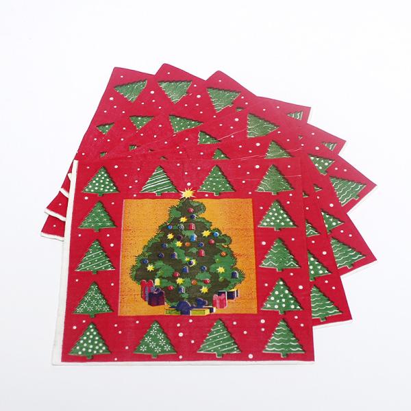 Buy Restaurant Printed Disposable Napkins Wood Pulp Tissue Paper Serviette at wholesale prices