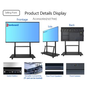 Qtenboard High Quality 55 75 Inch 4k Smart Multi Touch Screen Electronic