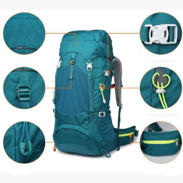 Waterproof Unisex Nylon Trail Hiking Backpack 50L