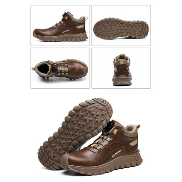 Men's Safety Shoes Kevlar Midsole Work Boots With Steel Toe And Rubber Sole