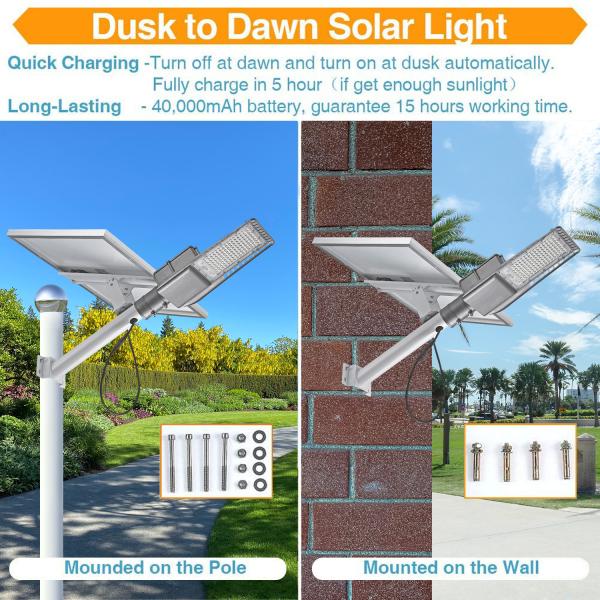 IP65 Solar Panel Street Lamp Post 6000K Outdoor 200 Watt Solar Street Light
