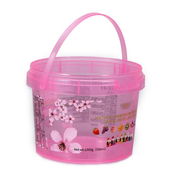 IML Plastic Popcorn Biscuit Chips Bucket with Customized Capacity and Custom
