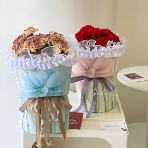 Waterproof Custom Floral Wrapping Paper for Bouquet Korea Style Mixed Pulp