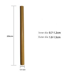 20cm Sustainable Bamboo Boba Straws Bulk Yellow 250 Pack