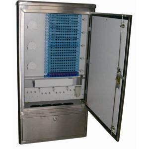 China Waterproof Stainless Steel 576 Fiber Optic Street Cabinet on sale