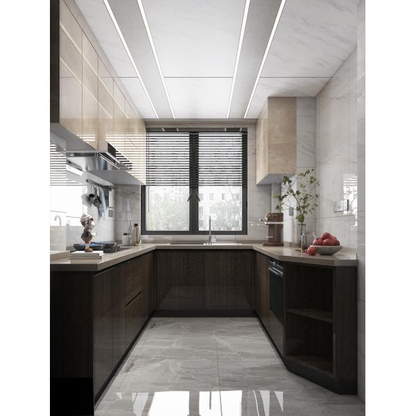 Buy Modern Melamine Finish Kitchen Cabinet with Natural Stone Texture at wholesale prices