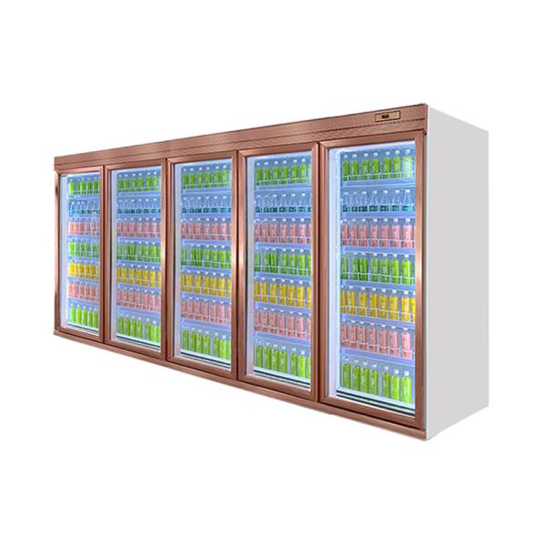 Buy Supermarket 5 Glass Doors Commercial Upright Freezer Beverage Cooler at wholesale prices