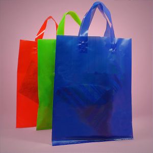 Thick low density polyethylene plastic hand carrier bag