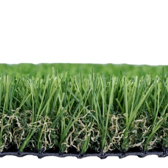 High Density Hybrid Artificial Grass Indoor / Outdoor Landscaping For Pets Mats 35mm Excellent Water Permeability