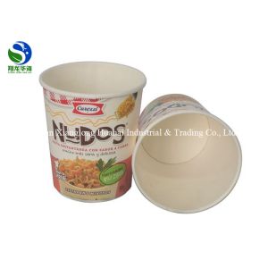Food grade disposable take away round 12oz kraft paper soup bowl with paper lid