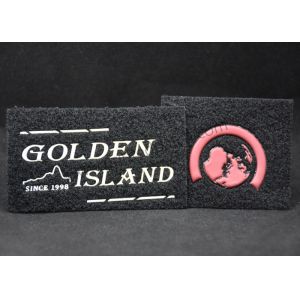 2D 0.5mm Silver Embossed Patches Female Velcro Hard PVC