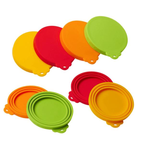 Buy Silicone Pet Food Can Covers Customized Silicone Products Red Orange at wholesale prices