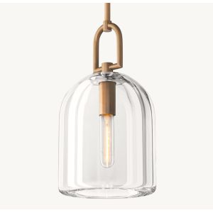 Cylinder Shape Glass Suspended Pendant Light Botanist Cloche Pendant Hardwired