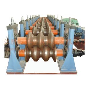 W Beam Highway Guardrail Roll Forming Equipment 8-15m/Min PLC Control 3 Waves