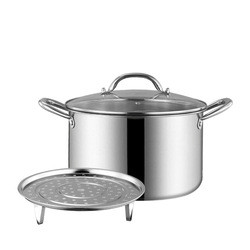 Good Quality Silver kitchen Ware Cooking Soup Steamer Pot Stainless Steel 410