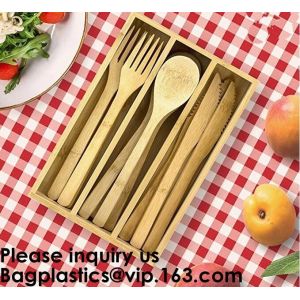 12-Piece Reusable Bamboo Flatware Set with Portable Storage Case,Chopping Board